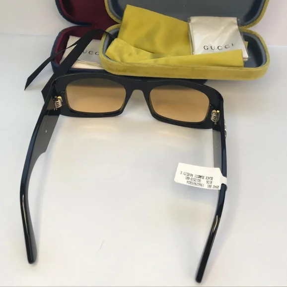 New 💯 Original Gucci Yellow Square Unisex Sunglasses GG1251S 001 - Picture 15 of 17